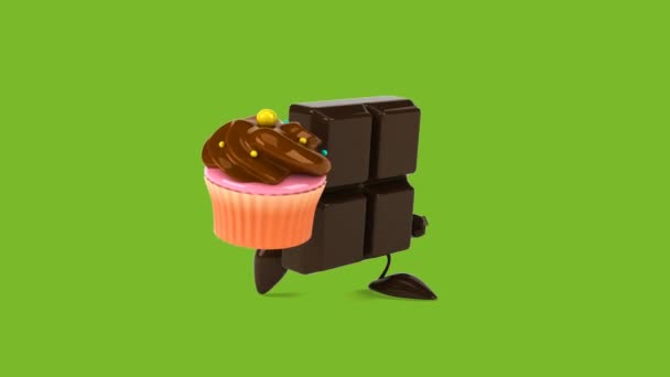 Barretta di cioccolato con cupcake — Video Stock