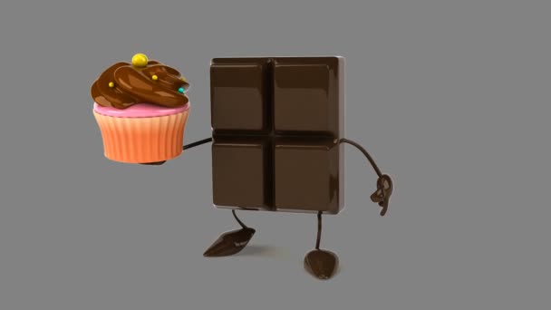 Barretta di cioccolato con cupcake — Video Stock