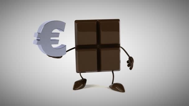 Chocolade bar met eurosymbool — Stockvideo