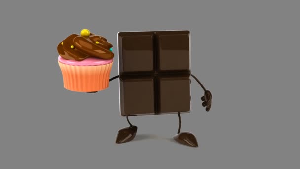 Шоколадка с подарком — стоковое видео