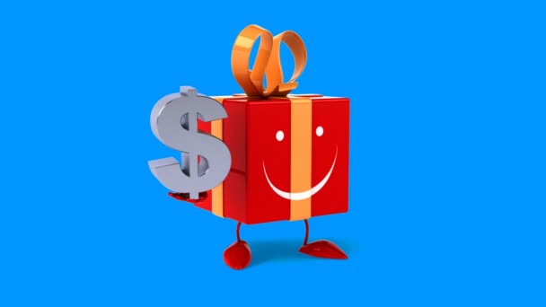 Gift with dollar sign — Stock Video