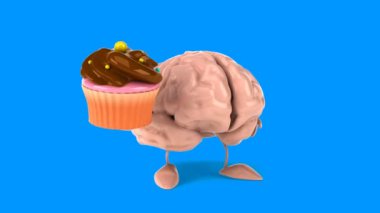 Beyin holding cupcake