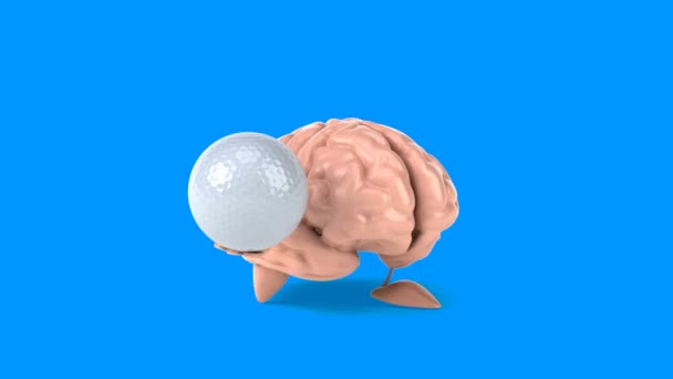 Cerebro sosteniendo pelota — Vídeo de stock