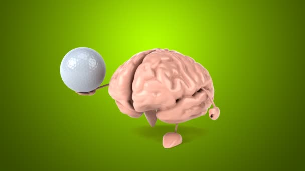 Brain holding ball — Stock Video