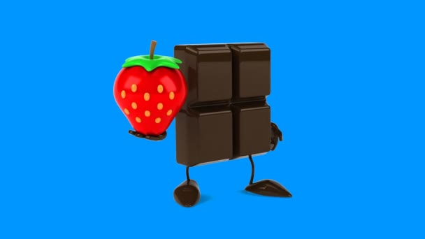 Choklad innehav jordgubb — Stockvideo