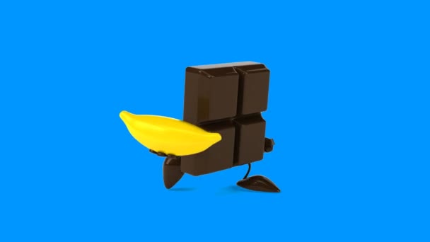 Baton czekoladowy z bananem — Wideo stockowe