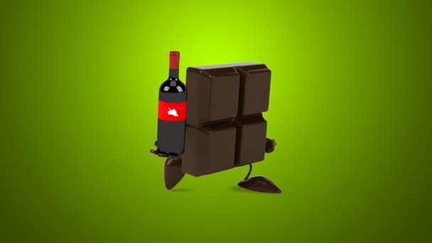 Chocolate holding wine — Stock Video