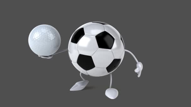 Cartoon  ball with golf ball — Stock Video