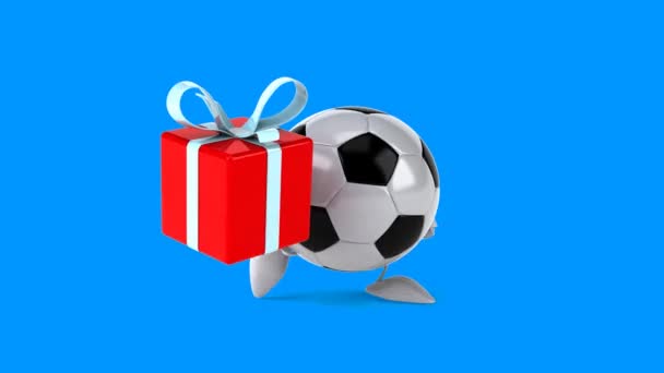Fußball mit Geschenk — Stockvideo