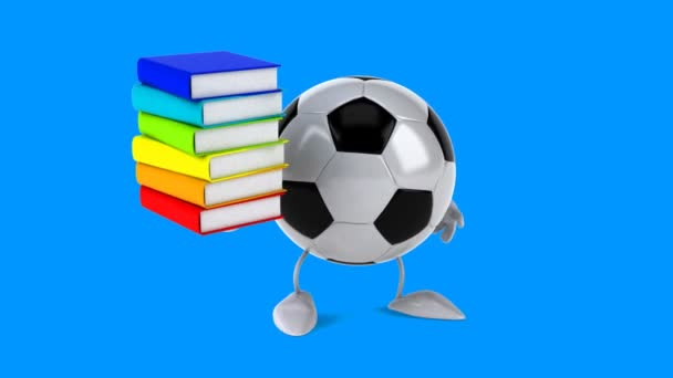Μπάλα ποδοσφαίρου με βιβλία — Αρχείο Βίντεο