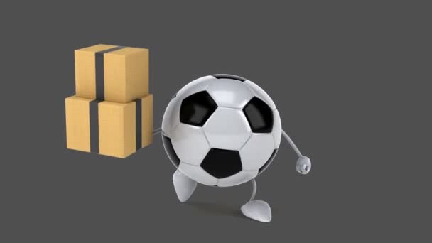 Football holding boxes — Stock Video