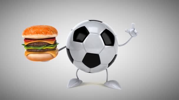 Calcio che tiene hamburger — Video Stock