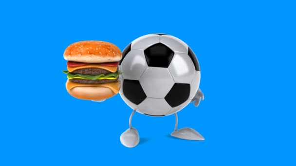 Voetbal bedrijf Hamburger — Stockvideo