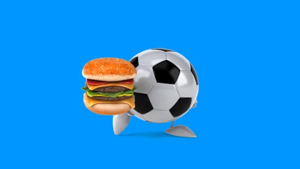 Futbol holding burger — Stok video