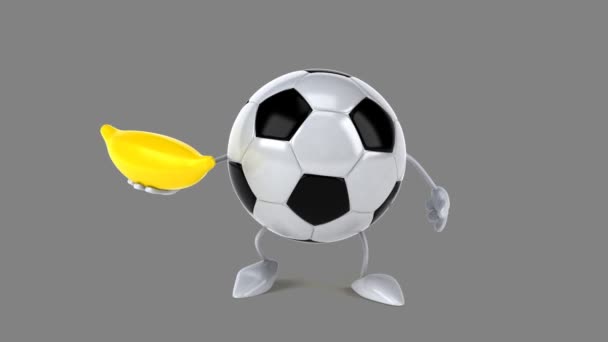 Football ball with banana — Stock Video