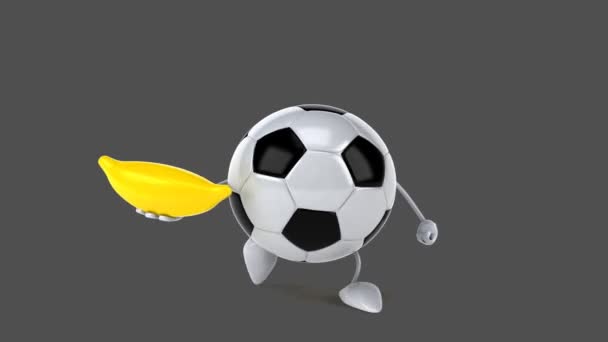 Pelota de fútbol con plátano — Vídeos de Stock