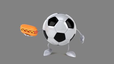 Futbol holding hotdog 