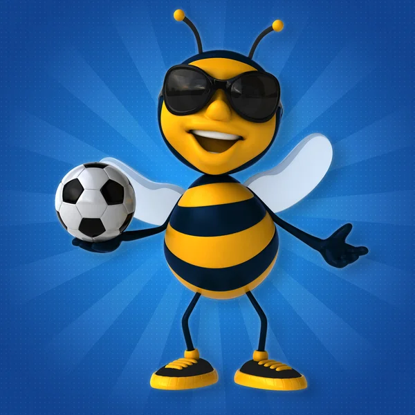 Bee holding ball — Stock Photo, Image
