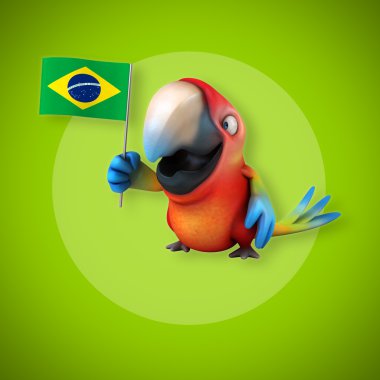 Bayrak tutan papağan 