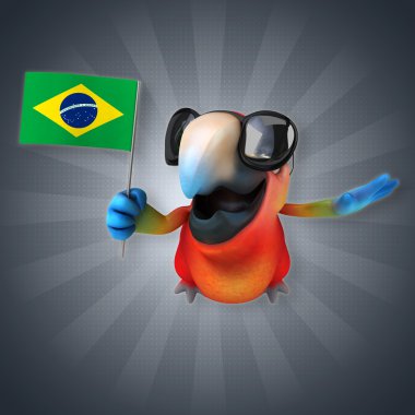 Bayrak tutan papağan 