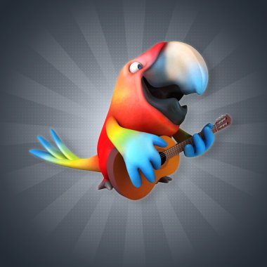  papağan gitar çalmak 