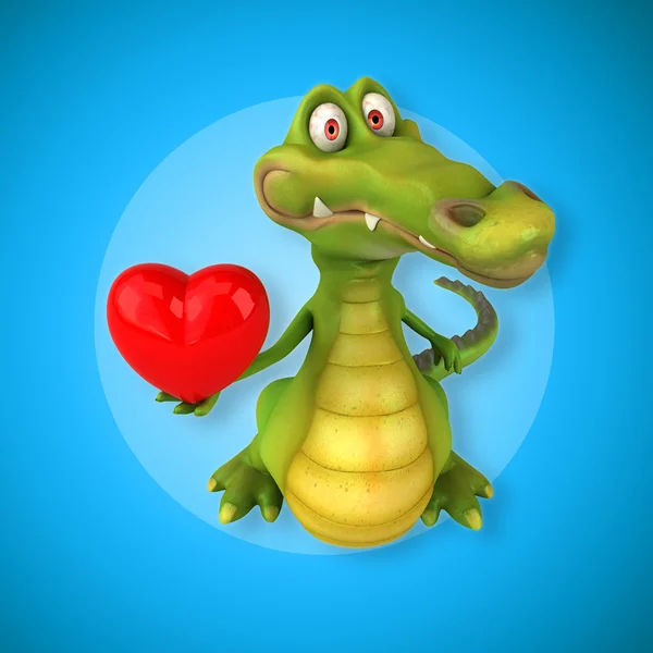 Crocodile tenant le cœur — Photo