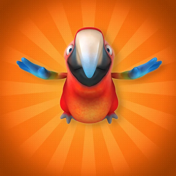 Funny parrot flying — Stock Photo, Image