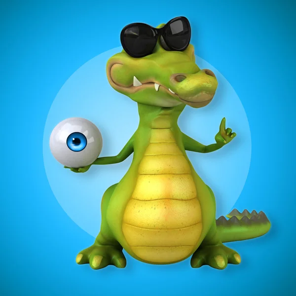 Crocodile holding eye — Stock Photo, Image