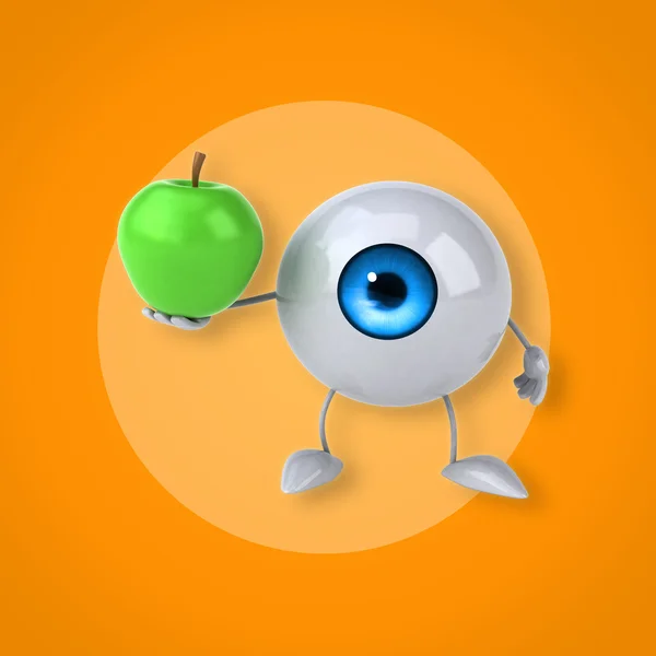 Occhio che tiene mela — Foto Stock