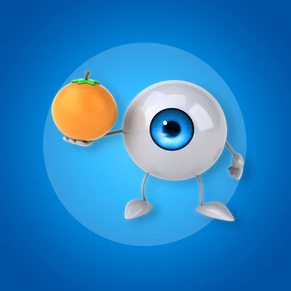 Eye holding orange — Stock Photo, Image