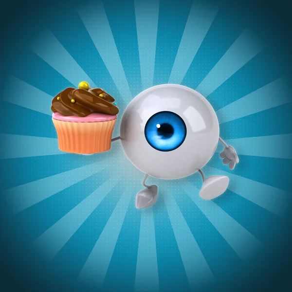 Occhio che tiene cupcake — Foto Stock