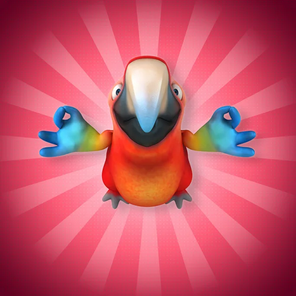 Забавный попугай медитирует — стоковое фото