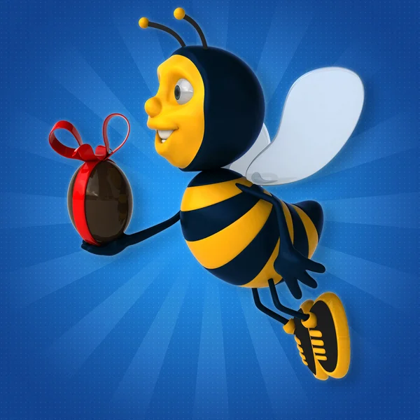Bee holding ei — Stockfoto