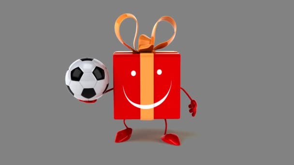 Regalo con pallone da calcio — Video Stock