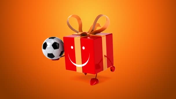 Regalo con pelota de fútbol — Vídeos de Stock