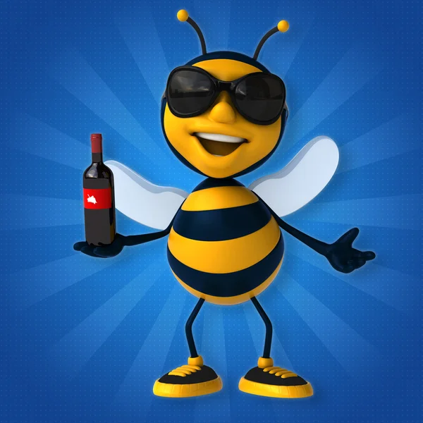 Bee holding wine — Stock Photo, Image