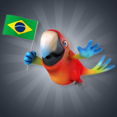 Bayrak tutan papağan 