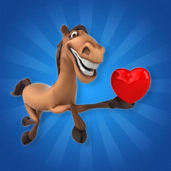 Cavallo tenendo il cuore — Foto Stock