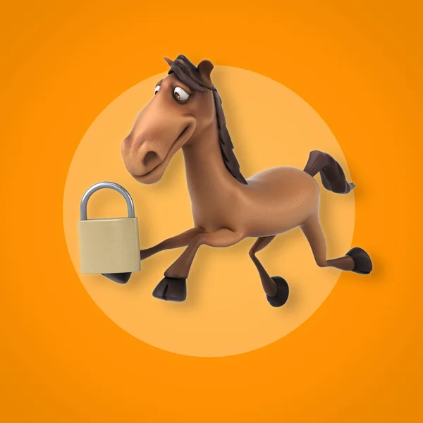 Horse holding padlock — Stock Photo, Image