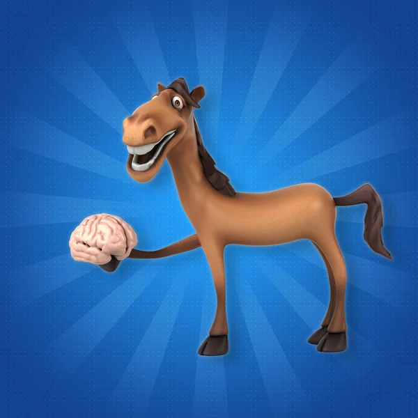 Лошадь держит мозг — стоковое фото