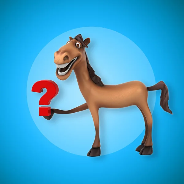 Pferd mit Fragezeichen — Stockfoto