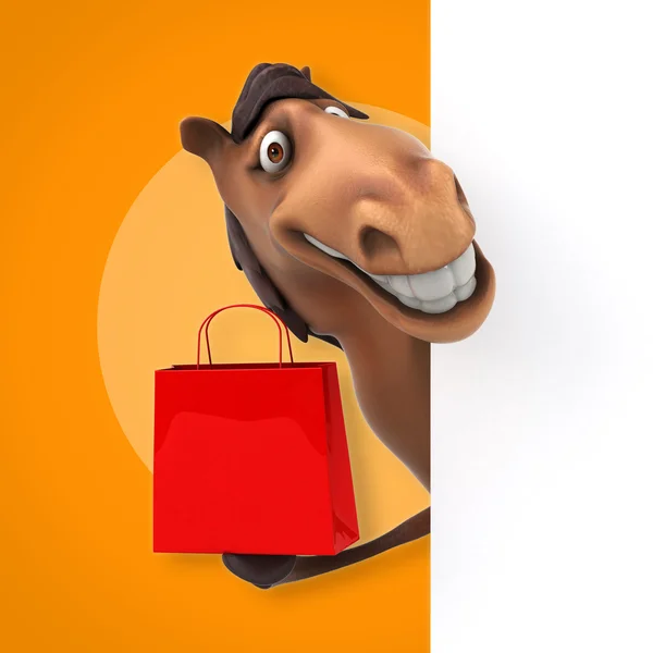 Tarjeta de retención de caballo y bolsa — Foto de Stock