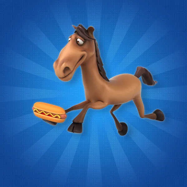 Hotdog gospodarstwie koń — Zdjęcie stockowe