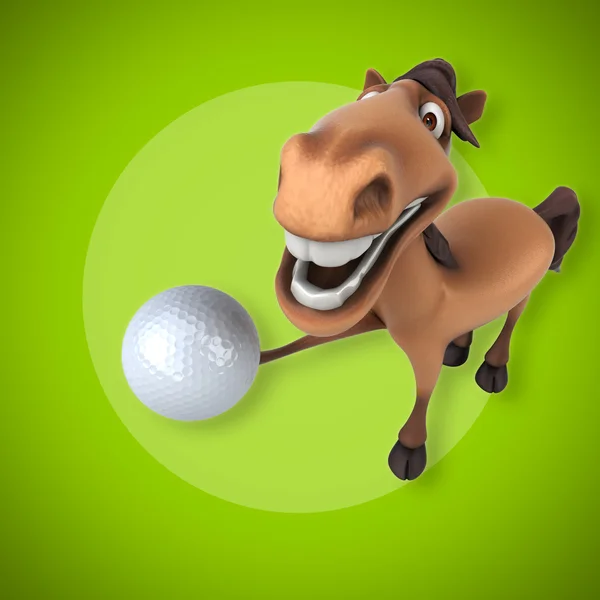 Horse holding ball — Stock Photo, Image