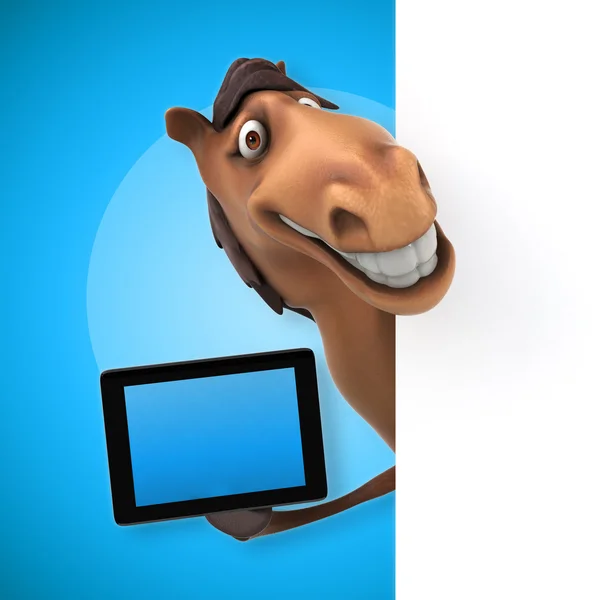 Tarjeta de retención de caballo y tableta — Foto de Stock