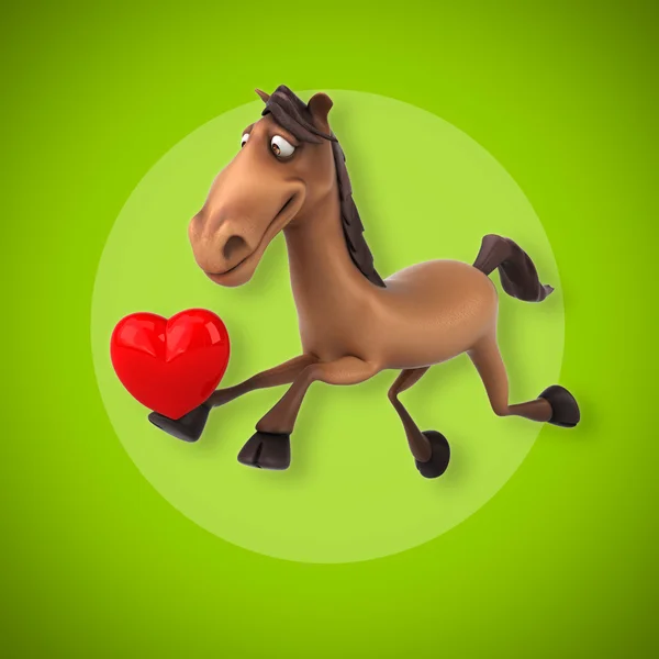 Лошадь держит сердце — стоковое фото