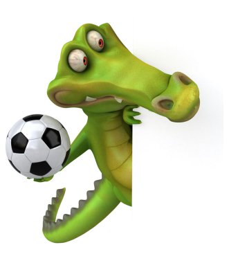 Timsah holding topu ve kart