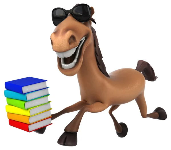 Horse holding books — Stock Photo, Image