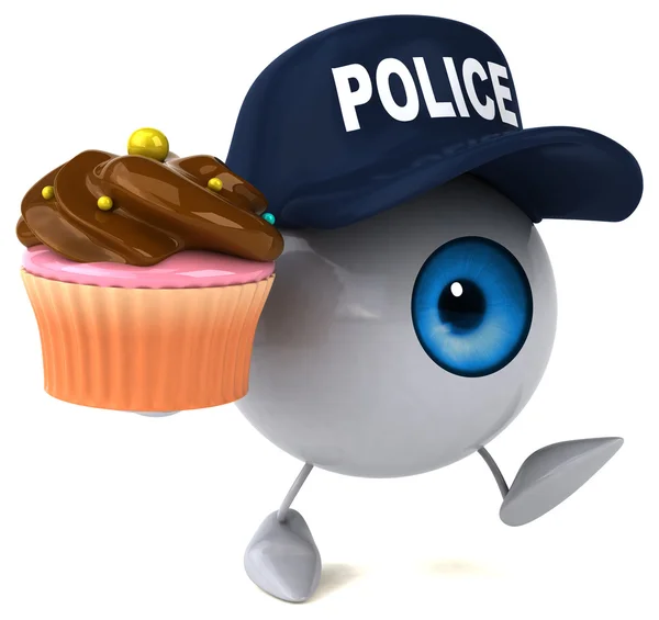 Eye holding cupcake — Stock Photo, Image