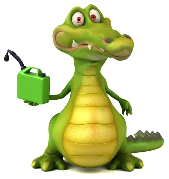 Krokodyl gospodarstwa oleju — Zdjęcie stockowe